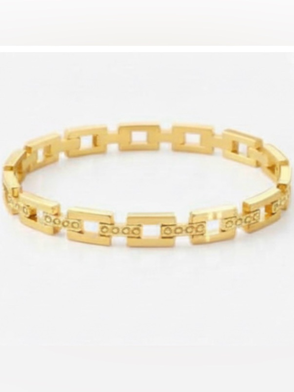 ✨Gold Link Bracelet Rhinestone Bar Minimal Designer Inspired✨ 💦 Waterproof 💧💦